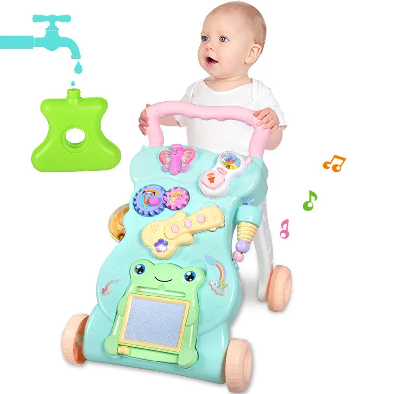 

Baby Walker Multifuctional Toddler Trolley Sit-to-Stand ABS Musical Walker with Adjustable Screw With Weighted Water Tank