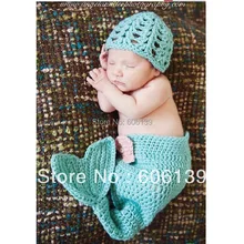 Прекрасный Детский Большой набор русалки, реквизит для фотосессии, шапочки ручной работы для мальчиков и девочек, кепка с хвостом, одежда для фотосессии