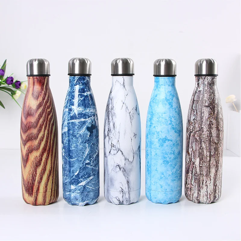 

New Designer Water Bottle BPA free Summer Sports Vacuum Flask Insulated Cup Double Wall Stainless Steel Thermo Bottle 500ml