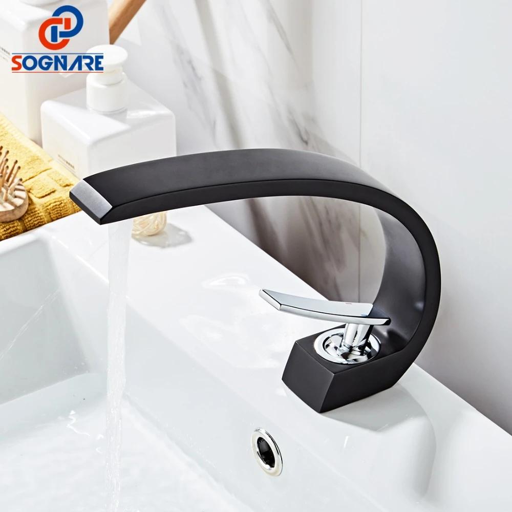 Contemporary Basin Faucet For Bathroom Sink Faucet Black Faucet Painting Finish Basin Sink Tap Mixer Hotcold Water Basin Mixer Basin Faucets Aliexpress