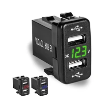 NEW For Toyota DC 5V-24V 2 USB Port Car Charger Dual USB Car Socket Power Adapter with LED Digital Voltmeter Meter Display цена NEW For Toyota DC 5V-24V 2 USB Port Car Charger Dual USB Car Socket Power Adapter with LED Digital Voltmeter Meter Display цены онлайн
