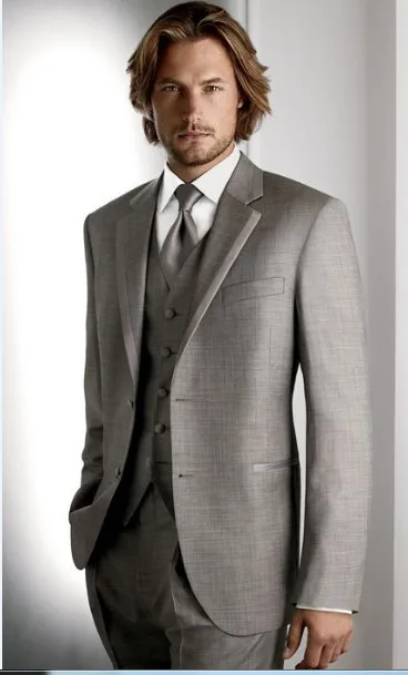 Приталенный костюм темно-серый(пиджак+ брюки+ жилет+ галстук+ платок) мужской костюм костюмы формальный Блейзер мужские смокинги