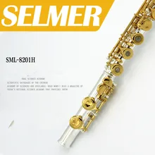 Western Concert Flute Silver Plated 16 Holes C Key Cupronickel Musical Instrument with Cleaning Cloth Stick Gloves Screwdriver