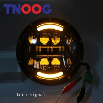 

TNOOG 7" Round 80W Hi&Lo beam LED Headlight DRL Headlamp for Jeep Wrangler JK TJ CJ Patrol GR Y60 Hummer H2 Lada 4*4 Off road