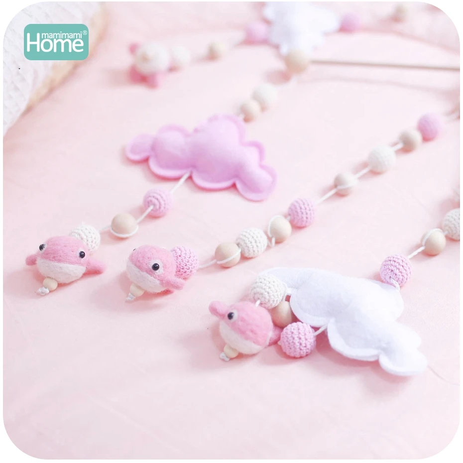 MamimamiHome 1set Cloud Bed Bell Ecofriendly Baby Bit Toy BPA Free DIY Baby Accessories Nursing Necklace 4