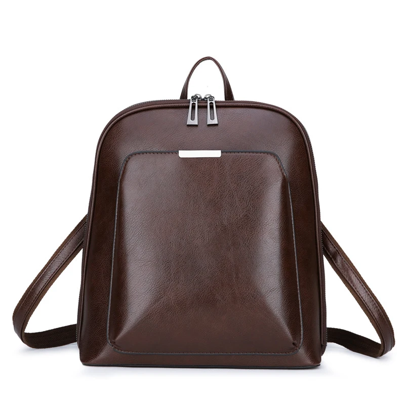 

2019 Vintage Women Backpack School Bags for Teenage Girls Shoulder Bag Female Oil Wax Leather Backpacks Bagpack Mochila Mujer