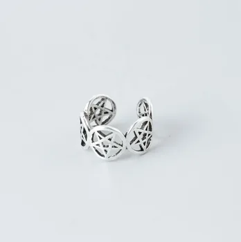 

Personality Vintage Silver Color Star Rings For Women Fashion Retro Antique Rings Bridal Wedding Jewelry Anillos