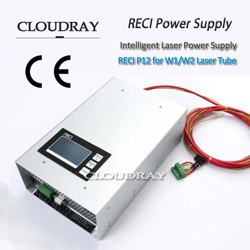 

Cloudray Original Intelligent RECI P12 CO2 Laser Power Supply 80W 90W 110V 220V For RECI CO2 Laser Tube W1 S2 W2 Z2 CE Certifica