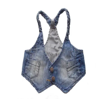 

Girls Kids Clothes Cowboy Vest 2016 Fashion Pocket Style Kids Girl Clothes Cowboy Vest Autumn Brand Kids Clothes Vest For Girls