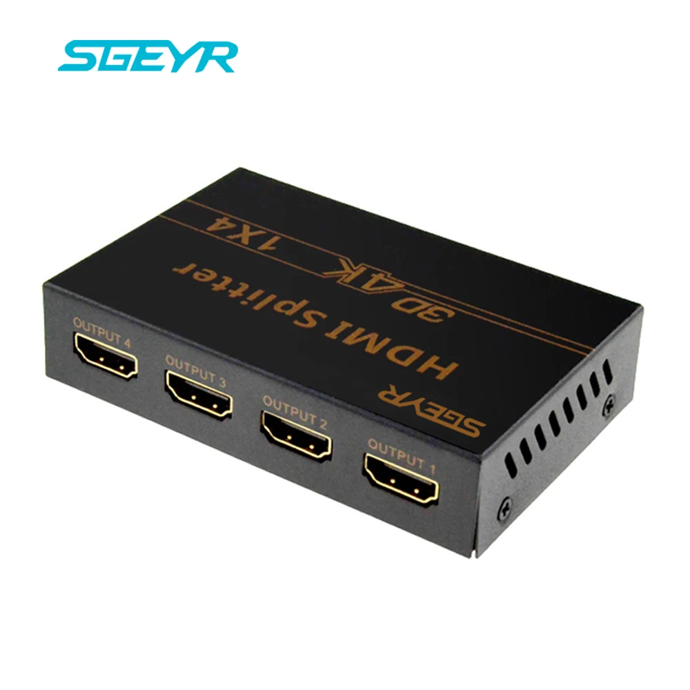 SGEYR Ultra HD 4 Port HDMI Splitter 1x4 HDMI Splitter 1 In 4 Out Splitter HDMI 1.4 Divisor 4Kx2K 1080P 3D For HDTV Projector