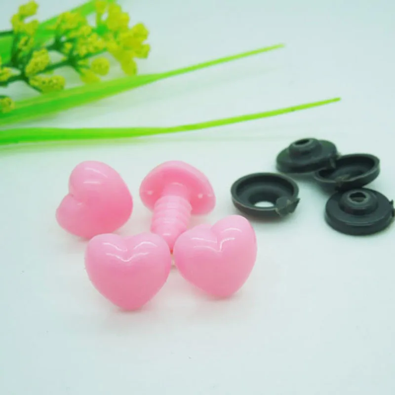 

100pcs Safety Nose / Plastic Doll Noses Heart Pink Color For Bear Doll Animal Puppet Making 12.5*12mm EA151