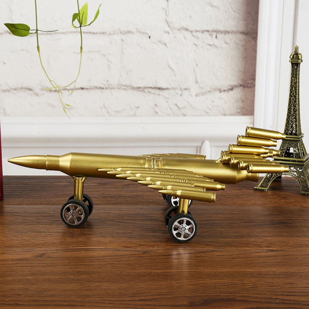 Metal Craft Jet Airplane Model Air Force Aircraft Sculpture Made From Shells Casings Shaped Army Toy Home Decor Gift #B
