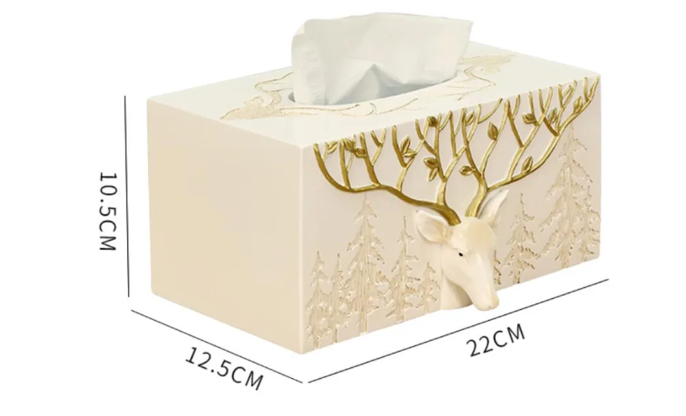 Изысканный реалистичные Рождество Лось смолы коробка ткани Творческий елка дома декоративная ткань