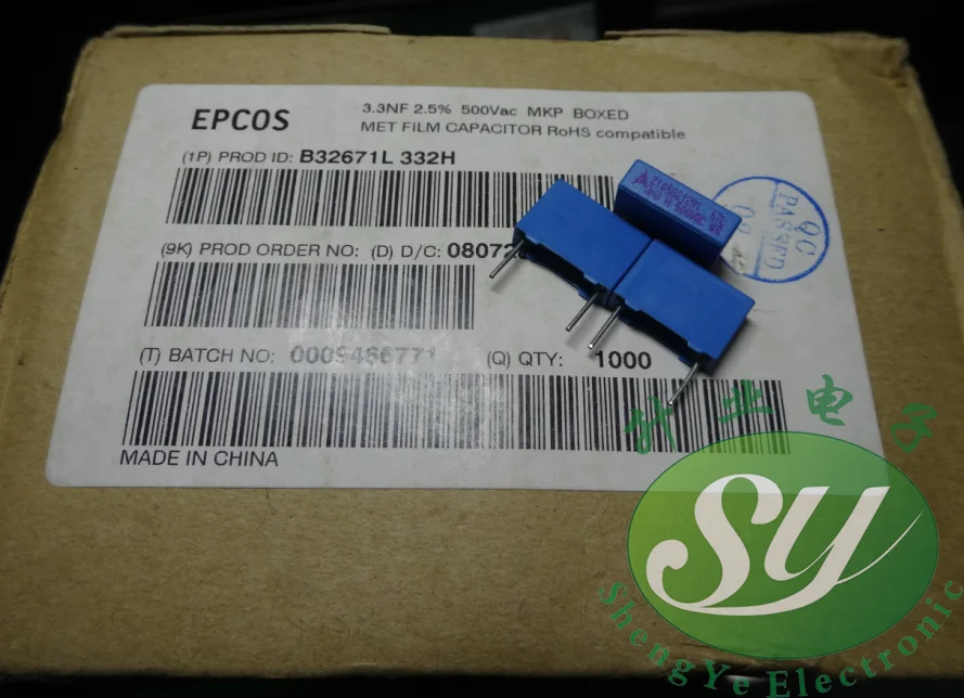 

2019 hot sale 20PCS/50PCS EPCOS 0.0033uf/500vAC 3.3nf 3300pf 332 Film Capacitor B32671L332H free shipping