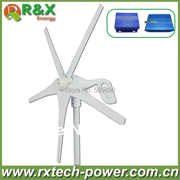 400W wind turbine generator, 12V/24V optional wind generation+wind/solar hybrid controller+600w off grid pure sine wave inverter