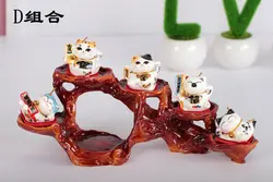 Lucky cat автомобиль mini керамическая кошка дома гостиная открытие магазина подарок на день рождения ремесел искусства украшения дома милые