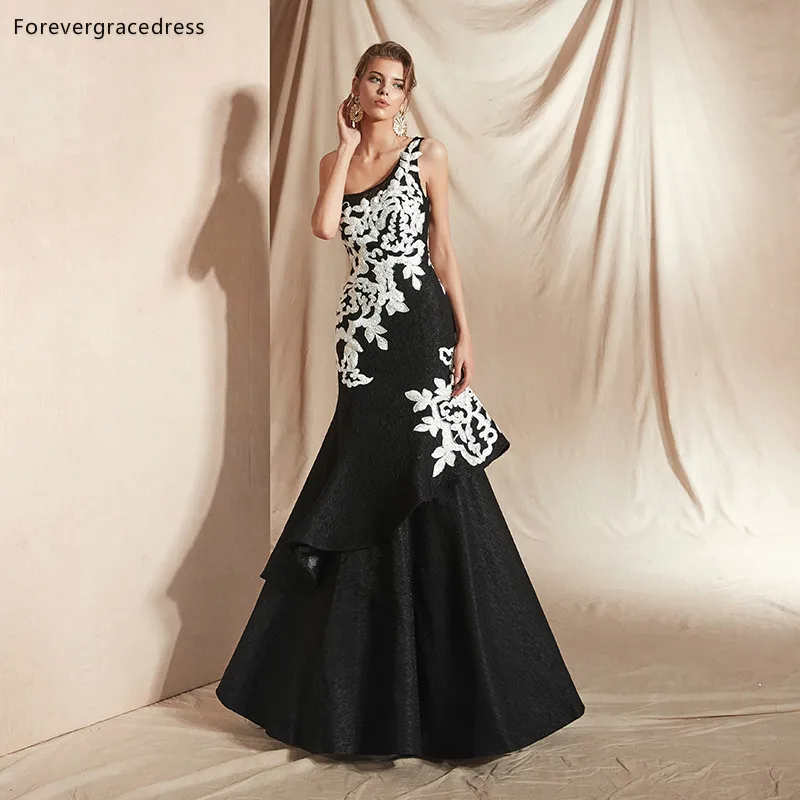 Женское вечернее платье на одно плечо Forevergracedress белое русалки с аппликацией большие размеры заказ