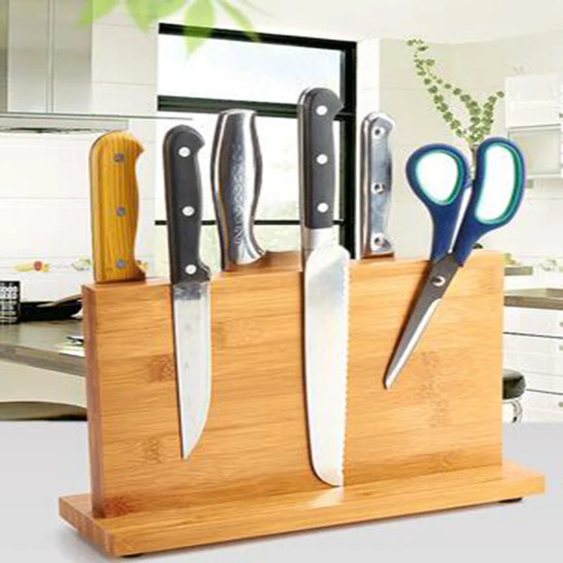 

knofe block NEWEST Bamboo Magnetic Knife Holder Knife Rack Kitchen Bar Storage Block Knife Stand Organizer Tools Knife hidden