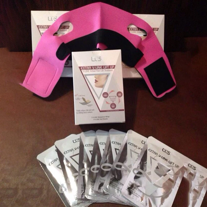 

Face Lift Tools Thin Face Mask Facial Slimming 7pcs Face Slim Patch and 1 Bandage Belt Sleep Mask Women Face Care Beauty Kit