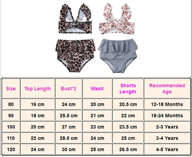 Детский купальник для девочек с леопардовым принтом; купальный костюм для девочек; детский купальник с милым бантом; пляжная одежда; комплект бикини с оборками; купальный костюм