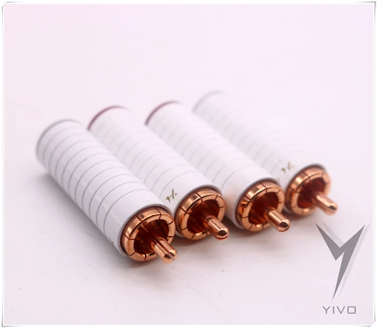 XSSH audio GF-RED05R White Shell HIFI DIY red pure copper Audio Video RCA Plug Connector Jack