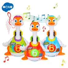 2016 New Huile Toys 828 Intelligent Hip Pop Dance Read Tell Story Interactive Swing Goose Musical Educational Baby Toys Gifts