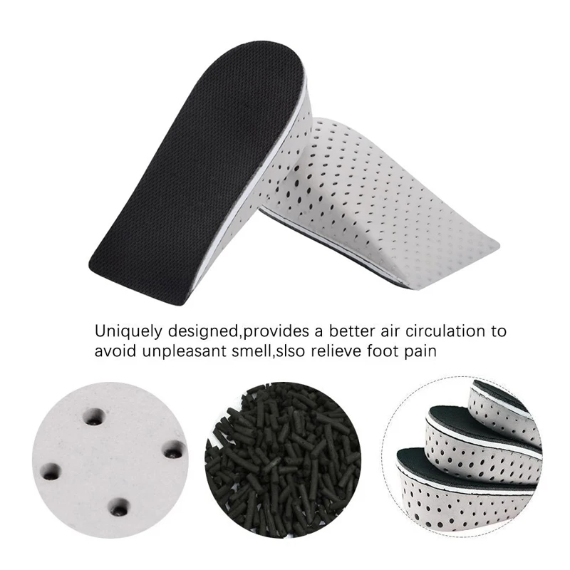 1 Pair Height Increase Shoe Insole Breathable Invisible Increased Shoe Pads Insoles 2cm 3cm 4cm