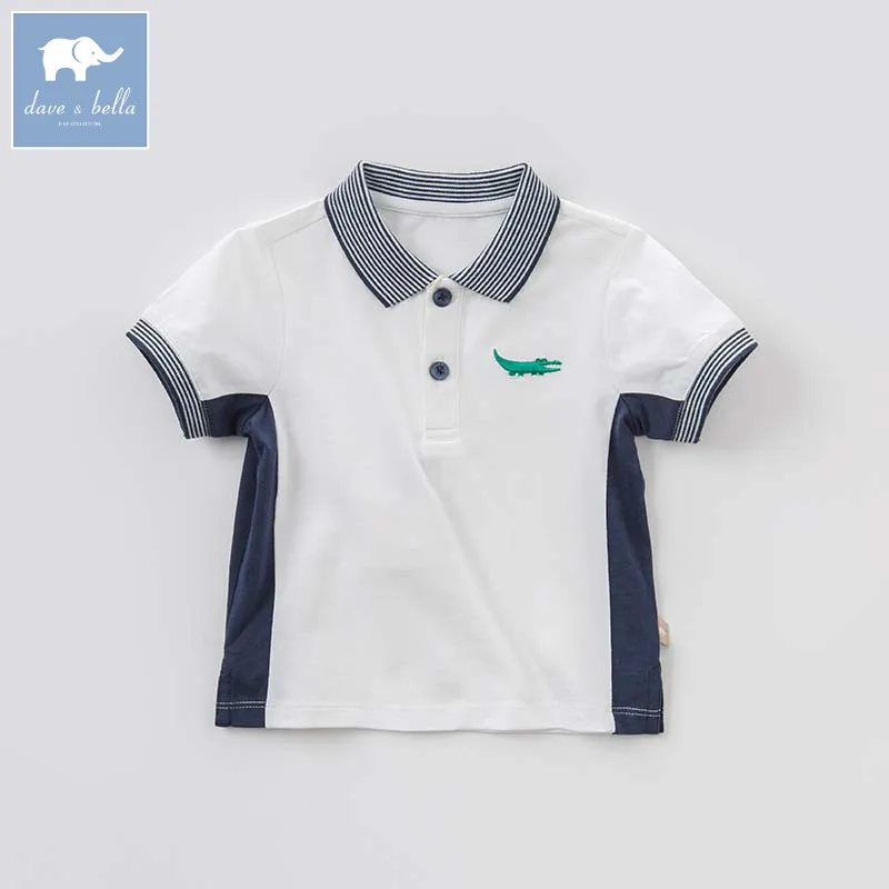 

DBA6380 dave bella summer infant baby boys fashion t-shirt kids 100% cotton boutique tops children high quality tee