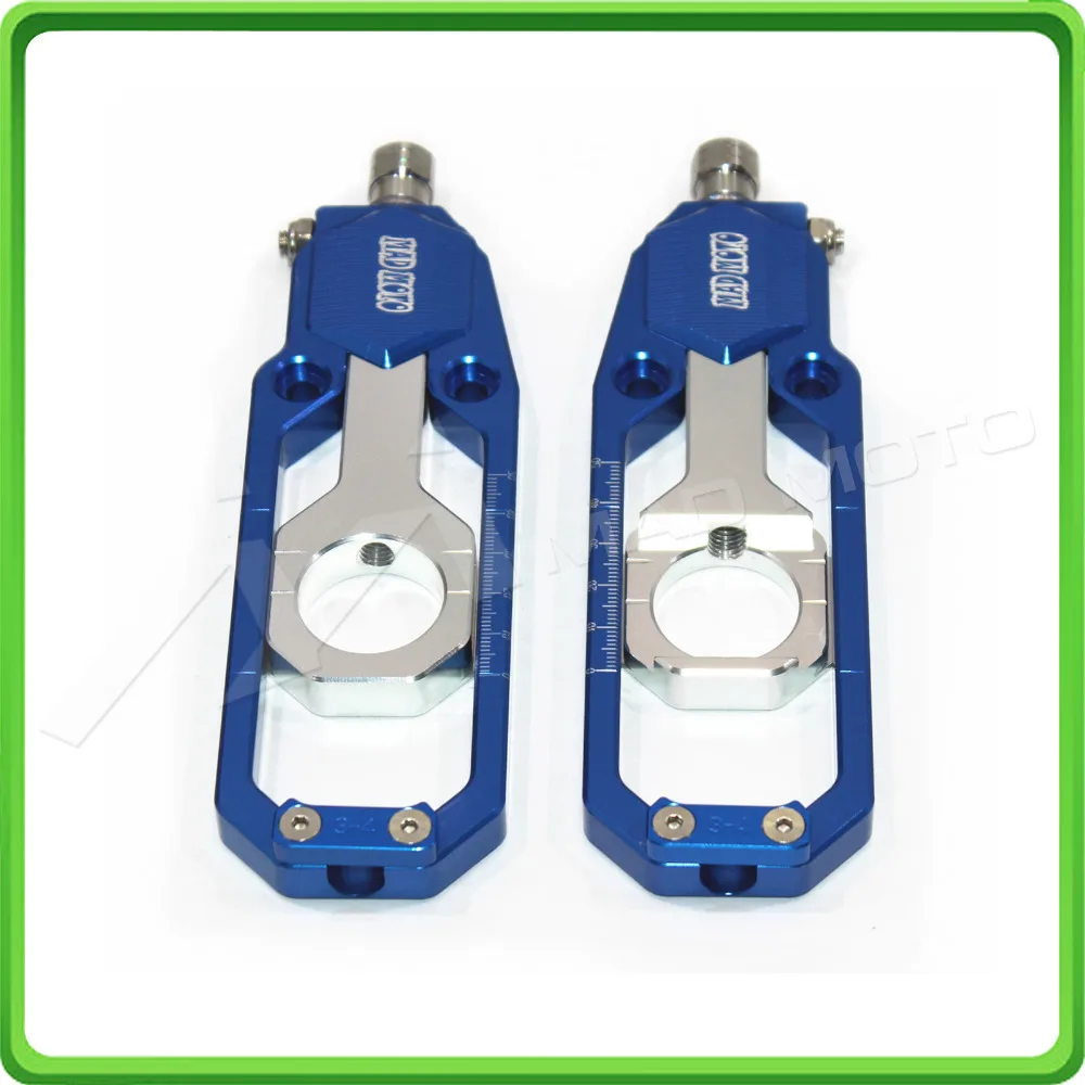 Motorcycle Chain Tensioner Adjuster fit for SUZUKI GSXR600 GSXR750 GSX-R GSXR 600  750 2006 2007 2008 2009 2010 Blue & Silver (4)