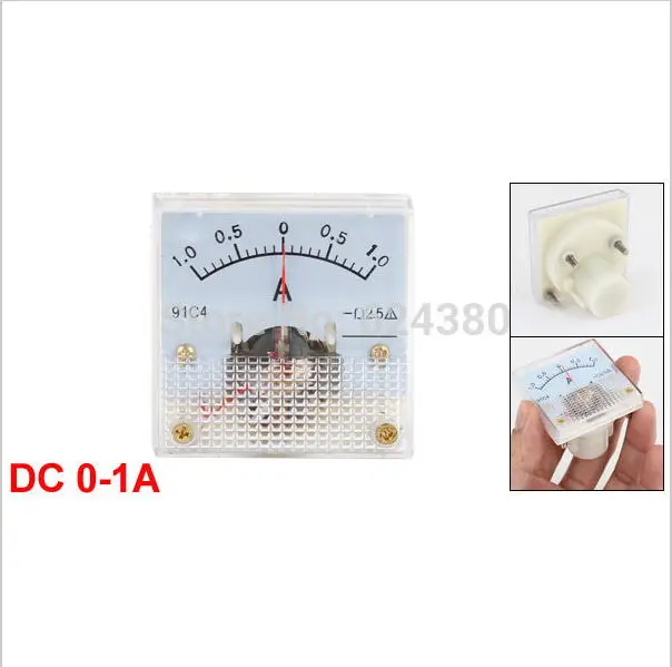 Аналоговый амперметр 91C4 DC 1A 0 панель измеритель тока (45 мм x 45 мм)|analog ammeter|analog ammeter