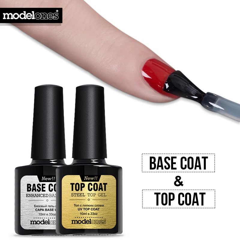 Modelones Brand New Diamond Nail Gel Top Coat + Base Coat Foundation ...