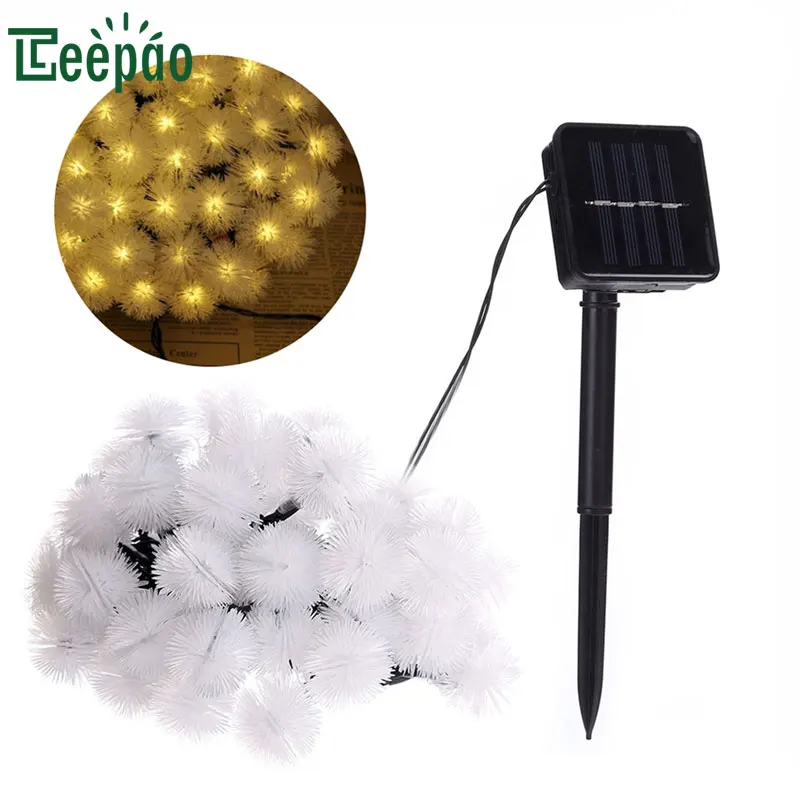 Solar Hairball 7M 50 LED Ball String Lights Power Outdoor Decorative Fairy Lighting Patio Light for Home Garden Lawn Party | Освещение
