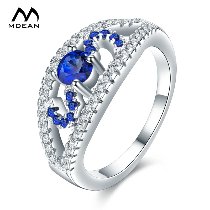 

MDEAN White Gold Color Rings for Women Engagement Wedding AAA Zircon Jewelry accessories Bague Bijoux Size 6 7 8 9 H729