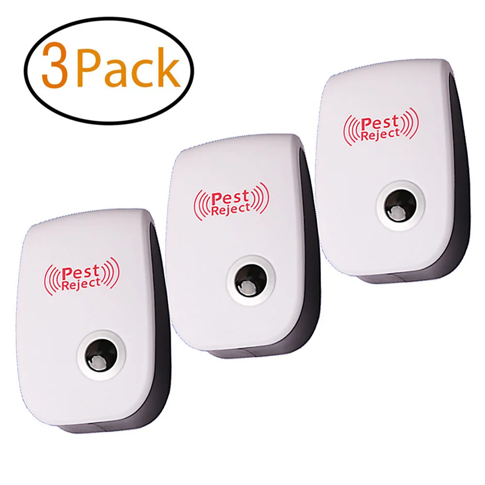 

3Pcs Ultrasonic Mosquito Killer Lamp Used For Repelente Bird Scarer Mouse Insect Killer EU/US Plug Insect Repeller Anti Mosquito