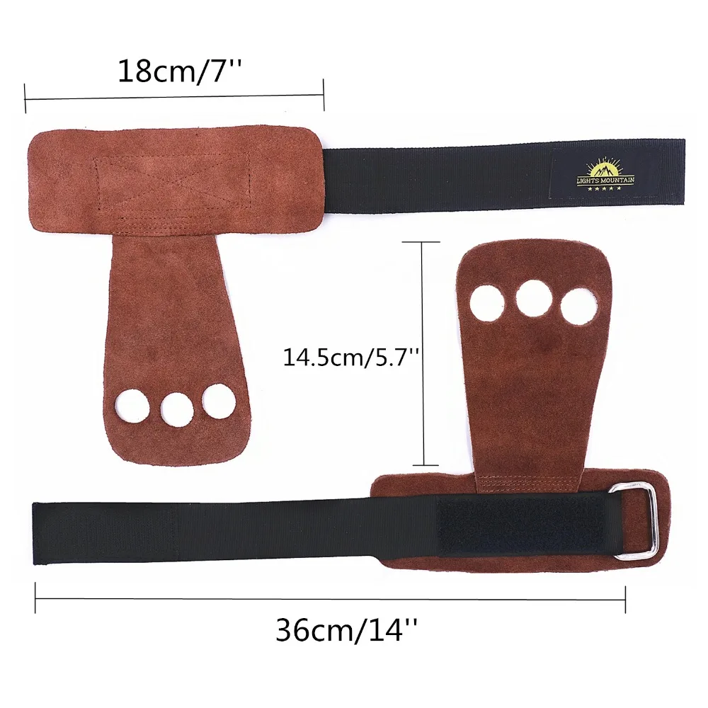 Leather Gym Hand Grips Glove Reduce Hand Tearing Great for Kettlebell CrossFit Gymnastics Workout Weightlifting Pull up Training