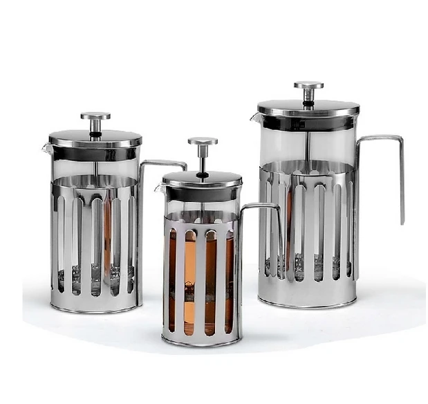  Europe Style Stainless Steel French Press Pot Creative Household High Grade Tea Pot Three Types Capacity Available Free Shipping 