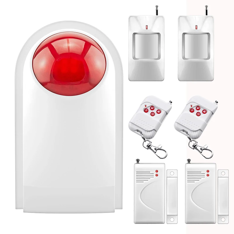 

433MHZ Home Burglar Security Alarm System Waterproof Wireless Outdoor Siren Sensor Kit for Home Security Protection