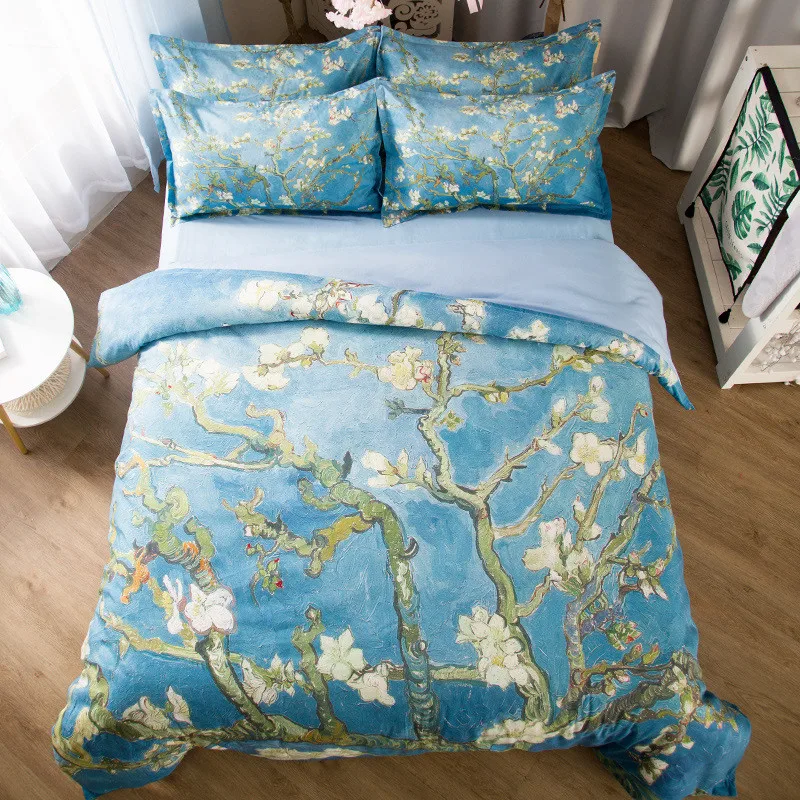 Llancl Van Gogh Oil Painting Starry Night Printed Quilt Duvet
