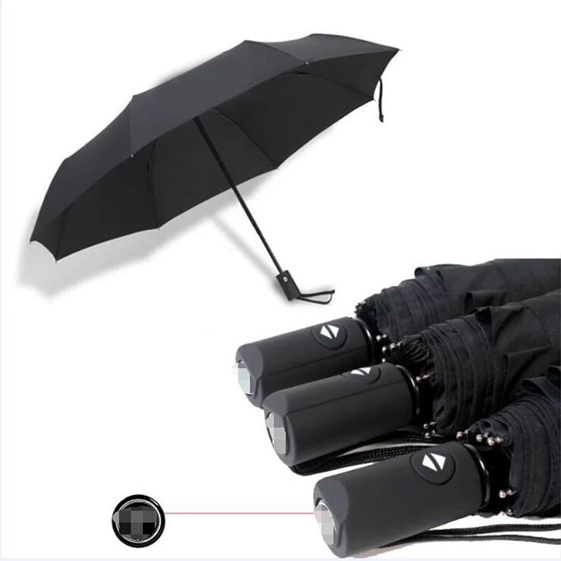 Креативный Черный Автомобильный Логотип Mercedes Зонт усиленный ветрозащитный 8 bone трехстворчатый Зонт рекламный зонтик
