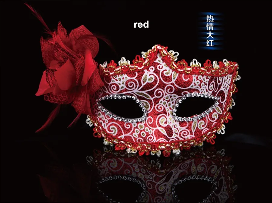 Хэллоуин венецианские Принцесса Маска Хэллоуин Косплэй костюм роза Кружево Маски для век Leopard маски 5 шт/ партия