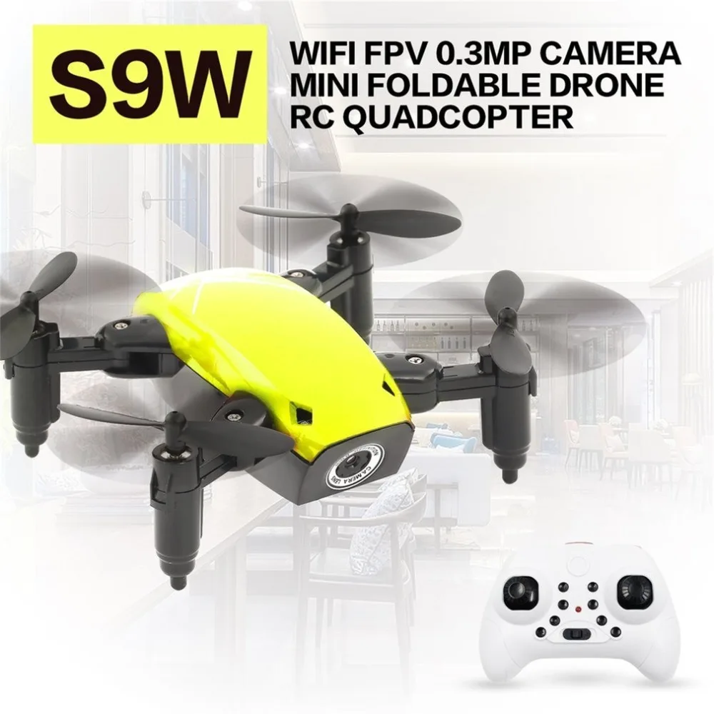 S9W складной RC Мини Дрон Карманный Дрон микро Дрон вертолет с wifi FPV 0.3MP камера 360 градусов