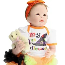 Handmade High Quality Lifelike Silicone Reborn Baby Dolls 22 Inches Realistic Newborn Princess Girl Babies With Clothes For Sale
