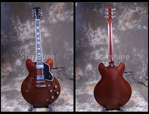 

Starshine Semi Hollow Body Electric Guitar CC-HL1W Ebony Fingerboard Mother Of Pearl Grover Stain Brown Finish