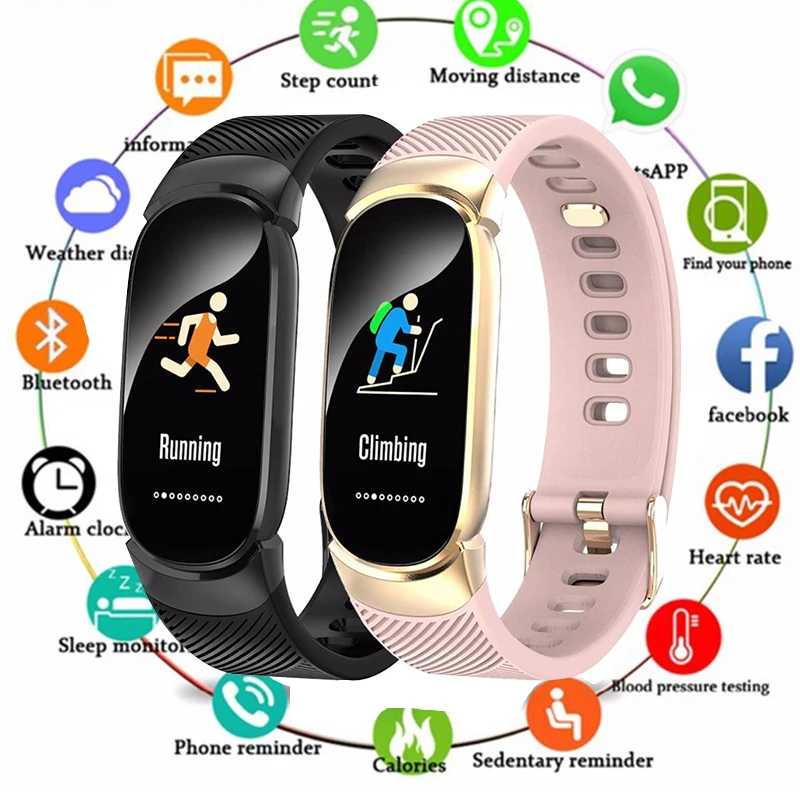 

2019 QW16 Smart Watch Sports Fitness Activity Heart Rate Tracker Blood Pressure Watch Casual Sport Watch Ja15 Watch Women PK S3