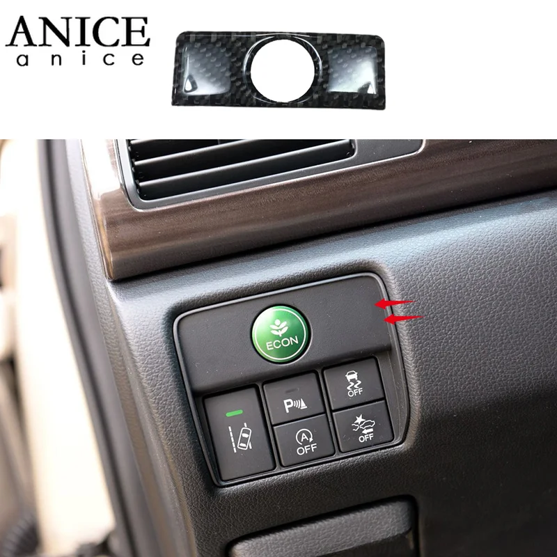 

100% Genuine Carbon Fiber ECON Button Panel Cover trim For Honda Accord 2013 2014 2015 2016 2017