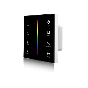 

NEW Led RGBW Strip Controller Wall Mount Touch switch Panel DC 12V 24V 144W 288W 3A*4CH Led 5050 3528 Strip RGBW controller T4
