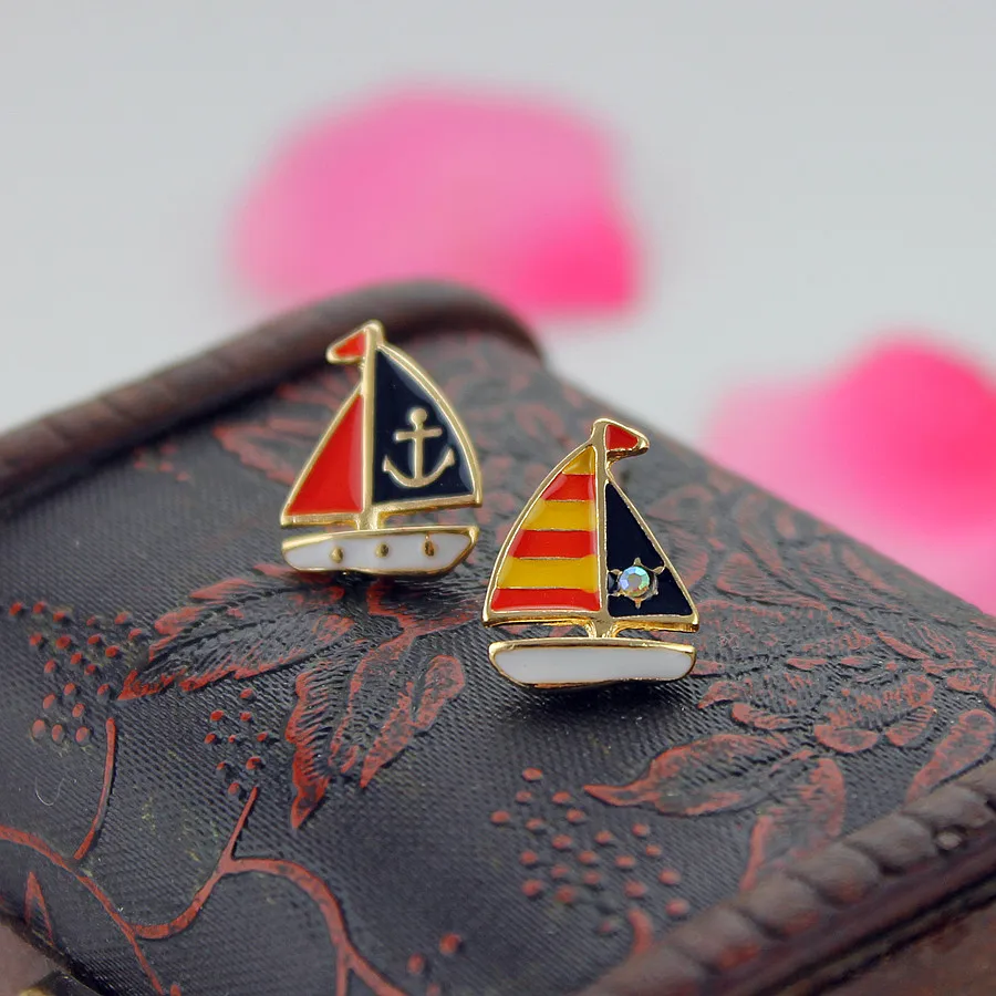 

Fashion stud earrings 2014 New fashion and pure and fresh and elegant contracted seven navy style women's earrings, 130409