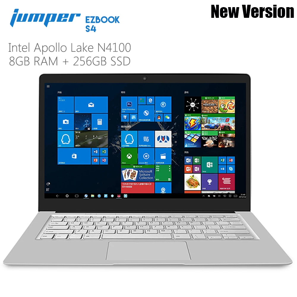 

Jumper EZbook S4 Laptop 8GB RAM 128/256GB SSD 14.0 Inch Windows 10 Intel Apollo Lake N4100 Quad Core Notebook 1920*1080 display