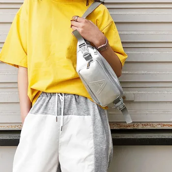 

2019 Unisex Fashion Pure Color Bag Shoulder Waterproof Crossbody Bag Chest Bag NEW fanny pack belt Shiny Travel Party Waist Bag