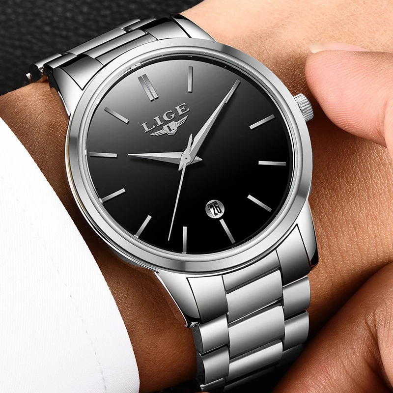 

Luxury Brand LIGE Watch Men's Fashion Sport Military Quartz Watch Men's All Steel Business Waterproof Men's Relogio Masculino